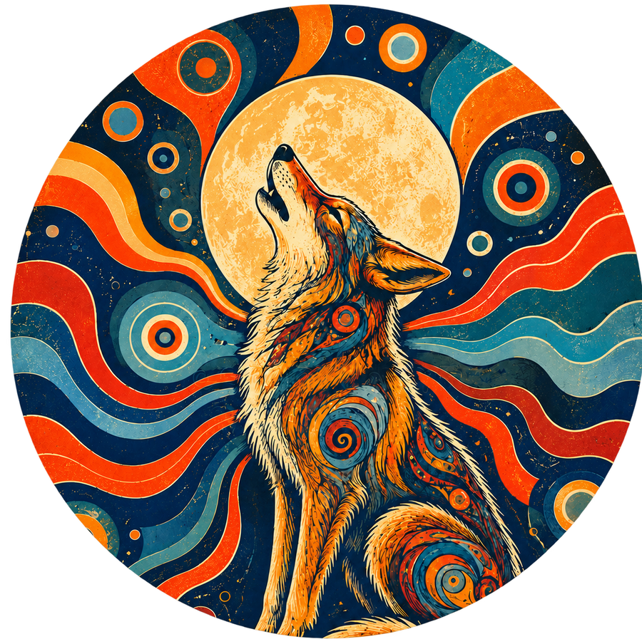 The Seminole Heights coyote howling toward the moon